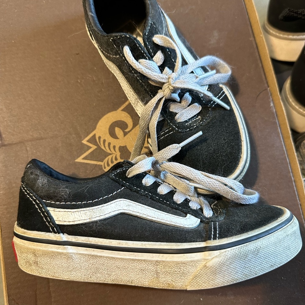 Vans Black and White Low-Top Shoes
